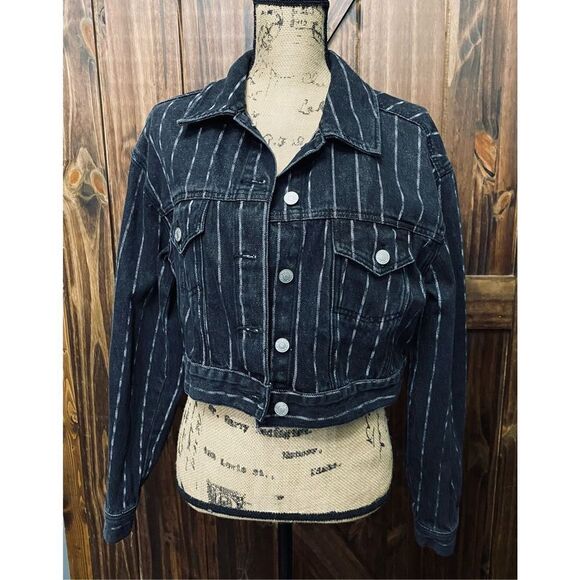 PacSun Black Jean Jacket Size M/L - Picture 1 of 4